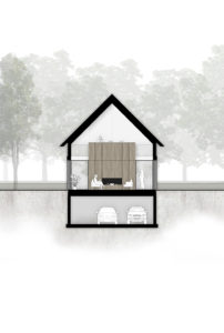 van-os-architecten-breda-ontwerp-moderne-schuurwoning-oosteind-in-rieten-dakbedekking-en-padoek-gevelbekleding-met-aluminium-puien-doorsnede-woonkamer-met-zicht-op-studie-bij-meubel